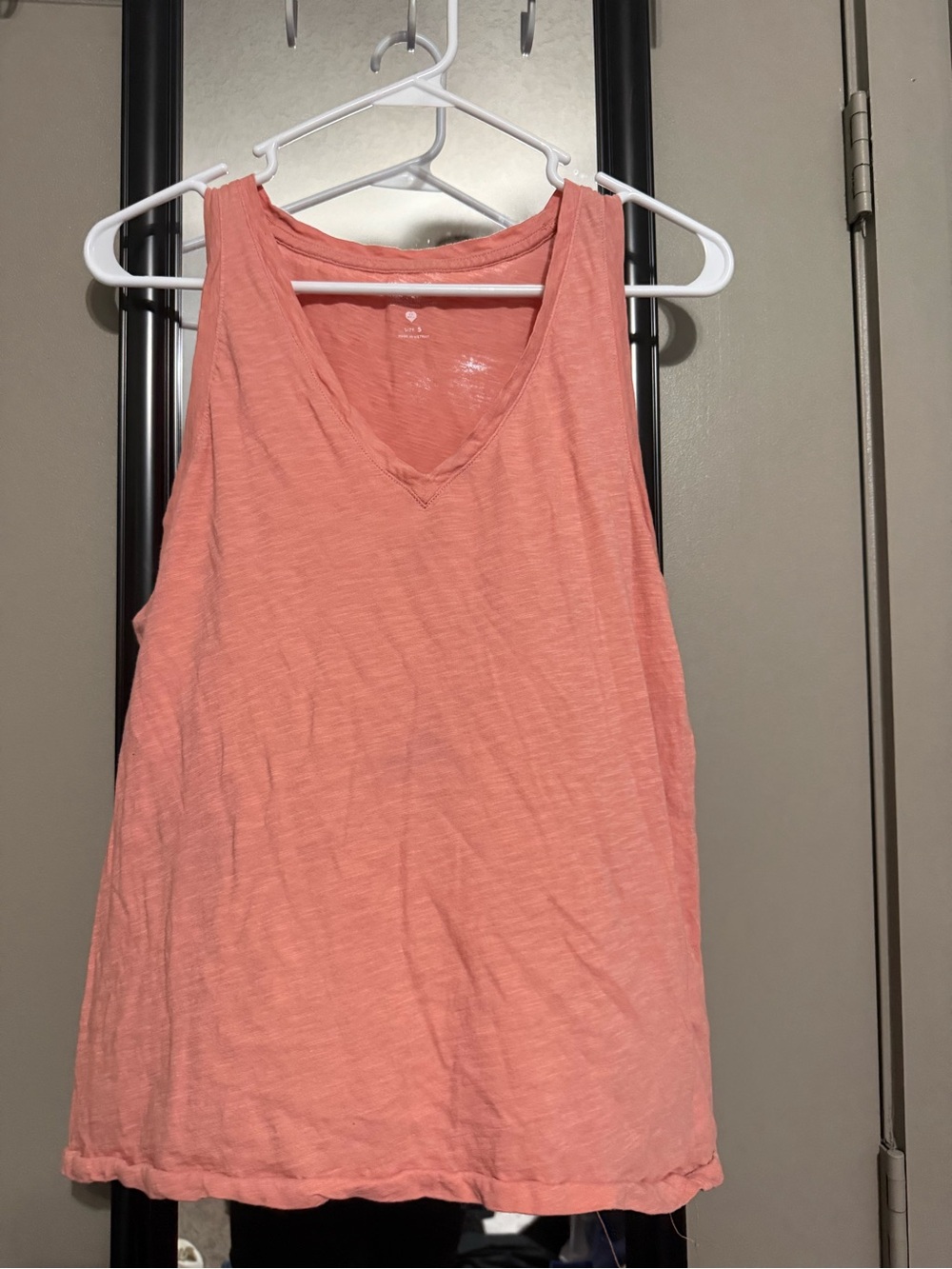 Madewell Coral V-Neck Tank Top